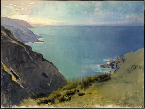 雅培·汉德森·塞耶（Abbott Handerson Thayer）-康沃尔岬角， 1898年油画高清下载