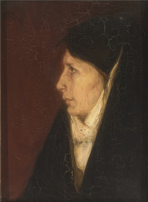 亨利·奥萨瓦·坦纳（Henry Ossawa Tanner）-《女人的头像》油画