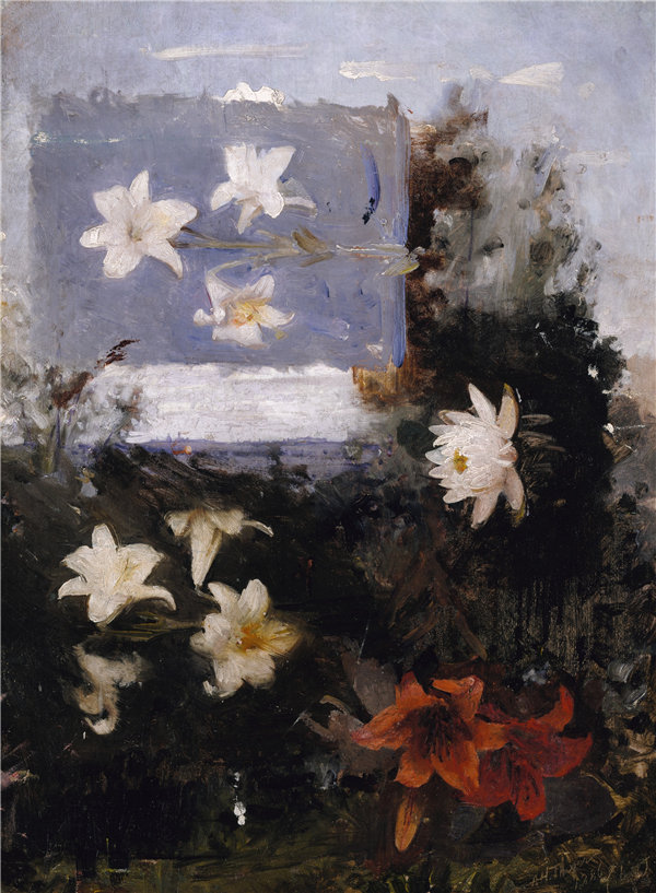 雅培·汉德森·塞耶（Abbott Handerson Thayer）-花卉研究 1886年.zip雅培·汉德森·泰耶（Abbott Handerson Thayer）-花卉研究 1886年油画