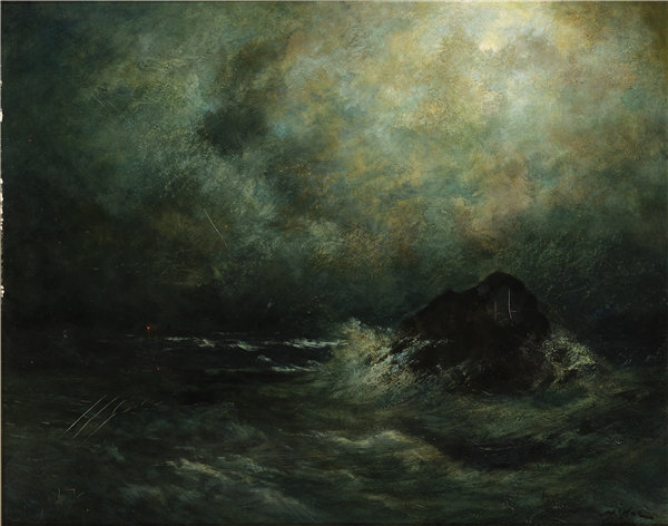 罗伯特·C·米诺尔（Robert C. Minor）-《大西拉斯之夜》  1890年高清油画作品