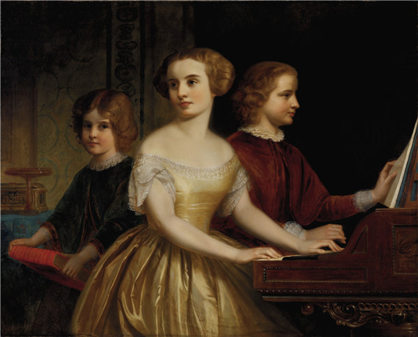 托马斯·罗西特（Thomas P. Rossiter）-《帕姆利姐妹》  1857年油画