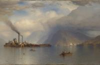 塞缪尔·科尔曼（Samuel Colman）-《哈德逊河上的暴风王》  1866年油画