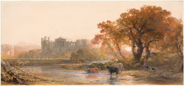 塞缪尔·帕尔默（Samuel Palmer）-意大利的夜晚-废弃别墅，1845年英国作品