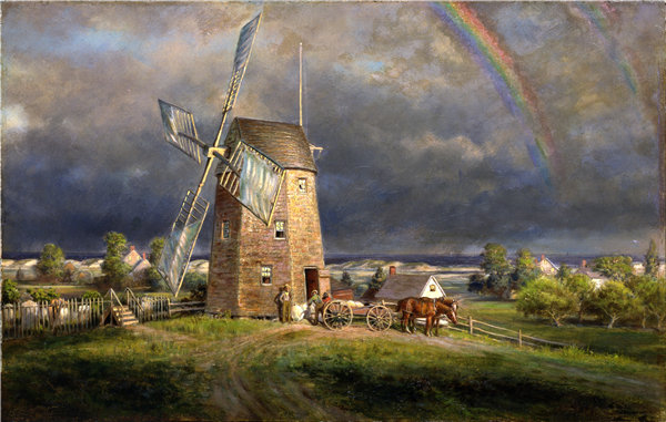 爱德华·拉姆森亨利（Edward Lamson Henry）-老磨坊挂钩，东汉普顿 1880年油画