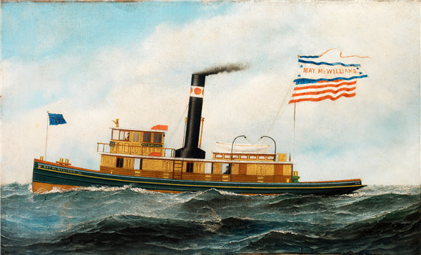 安东尼奥·雅各布森（Antonio Jacobsen），《远航拖轮》（May McWilliams） 1895年油画