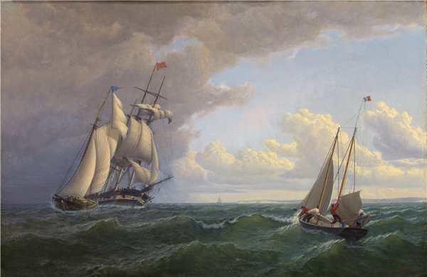 威廉·布拉德福德（William Bradford）-《捕鲸外葡萄园》， 1859年油画