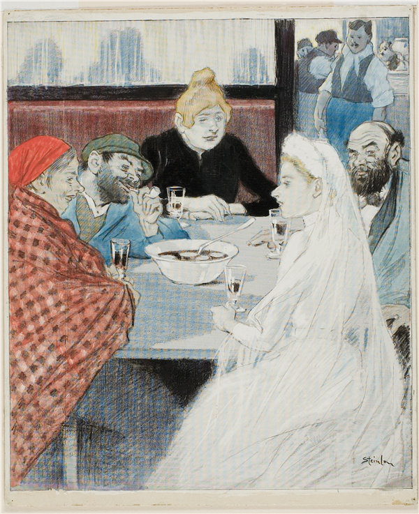 西奥菲勒·亚历山德尔·斯坦伦(Théophile Alexandre Steinlen)-新娘 法国作品