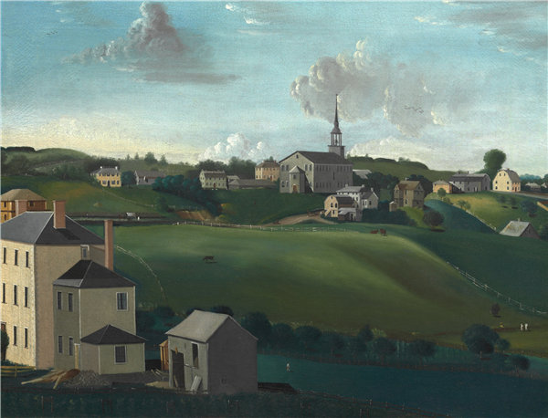 约翰·里托·彭尼曼（John Ritto Penniman American）-Meetinghouse Hill，马萨诸塞州罗克斯伯里，1799年作品