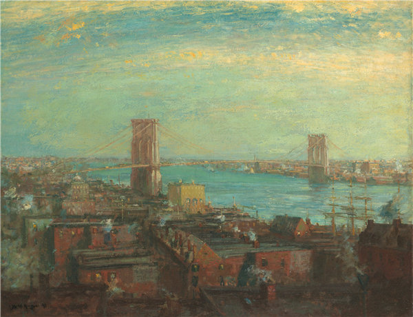 亨利·沃德·兰格（Henry Ward Ranger）-布鲁克林大桥 1899年作品