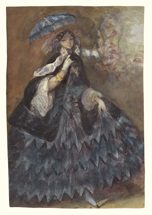 康斯坦丁·盖伊（Constantin Guys）-戴阳伞的女人，法国高清作品