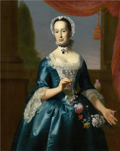 约翰·辛格尔顿·科普利（John Singleton Copley）-安妮·费尔柴尔德·鲍勒（梅特卡夫·鲍勒夫人） 1763年油画