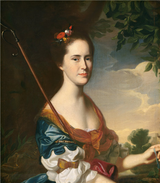 约翰·辛格尔顿·科普利（John Singleton Copley）-伊丽莎白·格雷·奥蒂斯（塞缪尔·阿莱恩·奥蒂斯夫人） 1764年油画