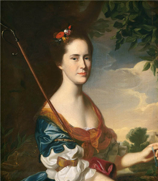 约翰·辛格尔顿·科普利(John Singleton Copley)-伊丽莎白·格雷·奥蒂斯(塞缪尔·阿莱恩·奥蒂斯夫人) 1764年油画