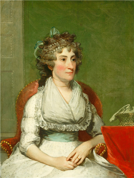 吉尔伯特·斯图尔特（Gilbert Stuart）-凯瑟琳·耶茨·波洛克（乔治·波洛克夫人），1794年油画