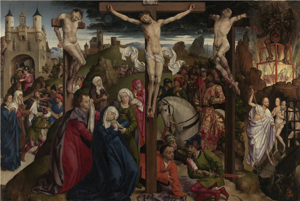 德勒·布德大师（DreuxBudéMaster）-被钉十字架，法国 ，1450年油画