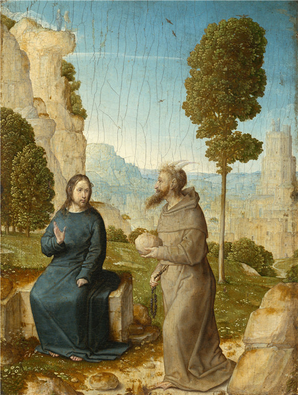 胡安·德·法兰德斯（Juan de Flandes）-基督的诱惑 1500年高清油画