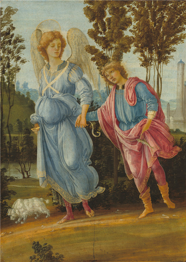 菲利皮诺·利皮（Filippino Lippi）-托比亚斯和天使 1475年高清油画