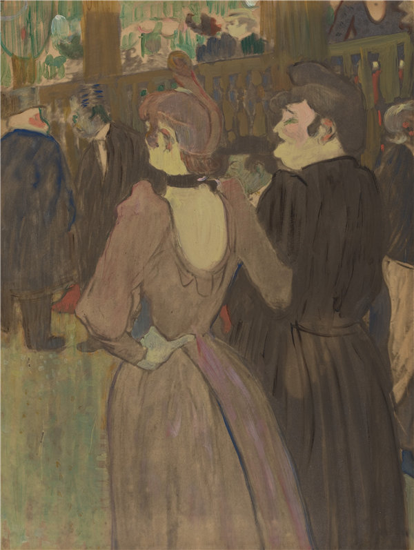 亨利·德·图卢兹-劳特雷克（Henri de Toulouse-Lautrec）-拉古鲁和她的姐姐1892年作品