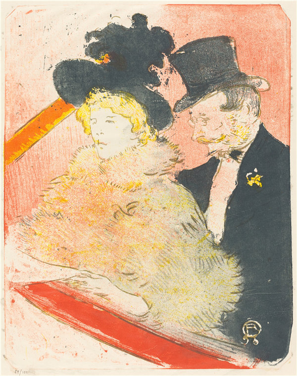 亨利·德·图卢兹-劳特雷克（Henri de Toulouse-Lautrec）-在音乐会上（Au音乐会） 1898年高清作品
