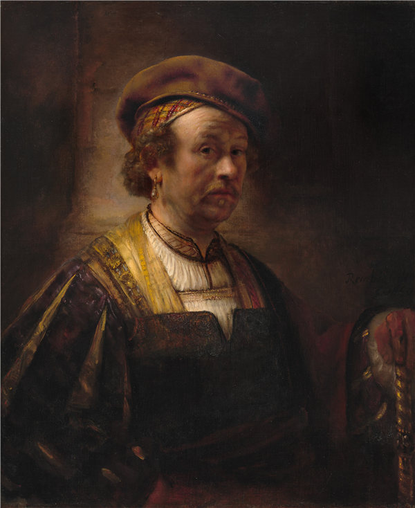 伦勃朗·范·瑞恩（Rembrandt van Rijn）-伦勃朗的肖像 1650年高清作品