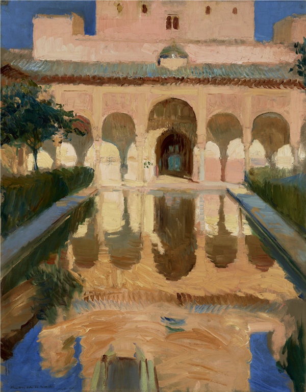 华金·索罗拉 (Joaquín Sorolla yBastida)1-大使馆，格拉纳达，阿罕布拉，西班牙，1909年作品