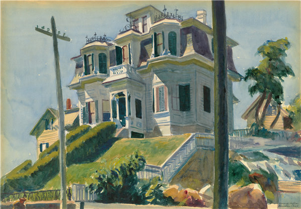 爱德华·霍普（Edward Hopper）-哈斯克尔的房子 1924年油画