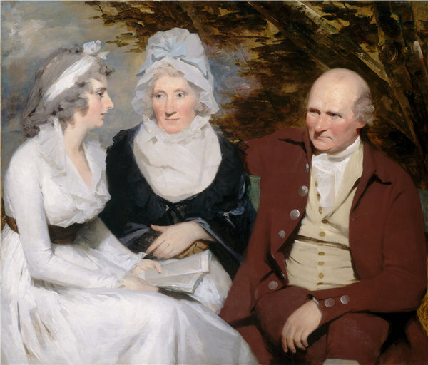 亨利·雷本（Henry Raeburn）-约翰·约翰斯通，贝蒂·约翰斯通和韦德本小姐 1790年 苏格兰油画