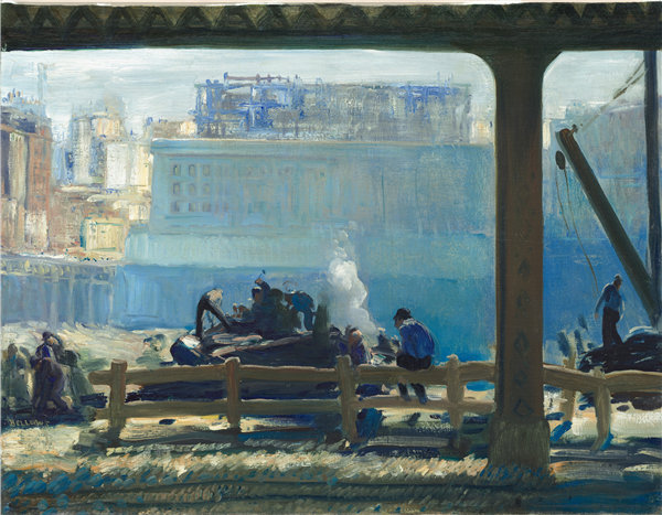 乔治·贝洛斯（George Bellows）-蓝色早晨 1909年油画