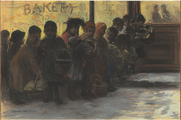 乔治·卢克斯（George Luks）-面包线 1900年油画
