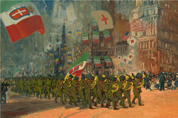 乔治·卢克斯（George Luks）-Bersaglieri 1918年油画