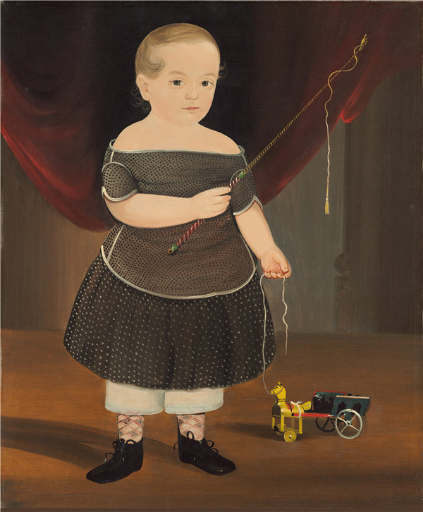 威廉·马修·普里尔（William Matthew Prior）-玩具马和马车的男孩 1845年油画