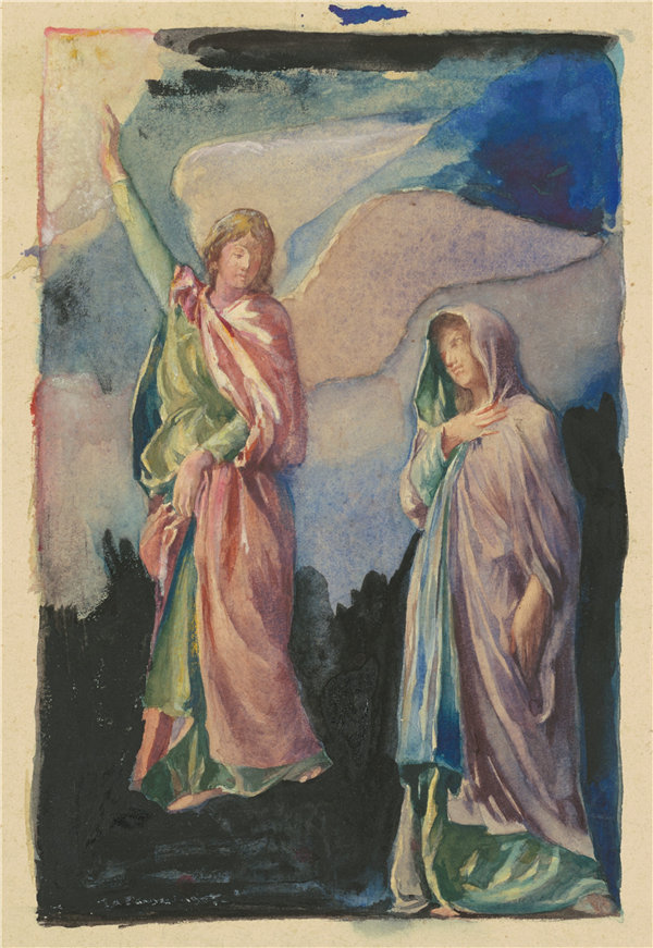 约翰·拉法格（John La Farge）–研究“信仰”和“希望”1890年油画