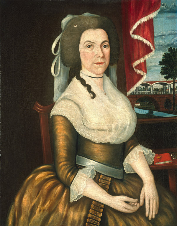 丹尼森·利姆纳（Denison Limner）-伊丽莎白·诺伊斯·丹尼森夫人1790年油画