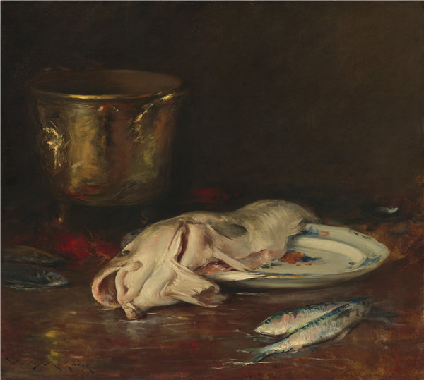 威廉·梅里特·蔡斯（William Merritt Chase）-英国鳕鱼 1904年油画