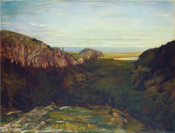 约翰·拉法格（John La Farge）–最后的山谷-天堂岩 1867-1868年油画