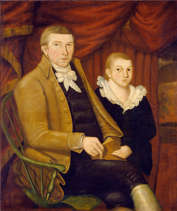 乔纳森·布丁顿（Jonathan Budington）- 父亲和儿子 1800年油画作品