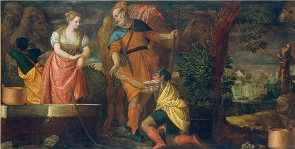维罗尼（Paolo Caliari）-丽贝卡在井 1582年意大利油画