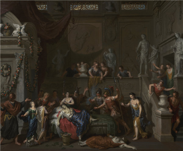 杰拉德·霍特（Gerard Hoet）-克娄巴特拉之死油画