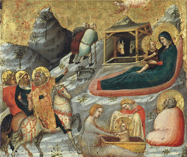彼得罗·达里米尼（Pietro da Rimini）-基督的降生和其他情节 1330年蛋彩画作品