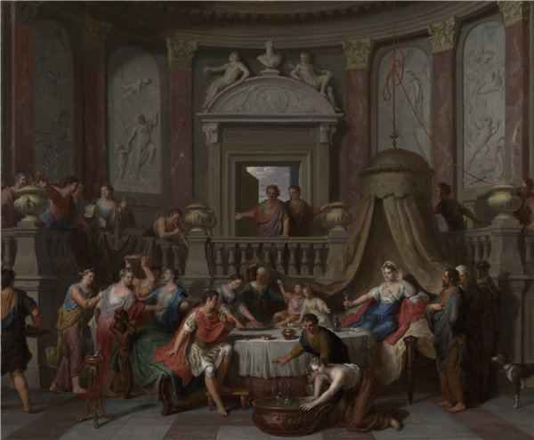 杰拉德·霍特(Gerard Hoet)-埃及艳后宴会(克利奥帕特拉的宴会)油画