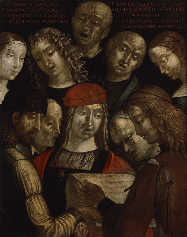洛伦佐·科斯塔（Lorenzo Costa）-本蒂沃利奥家庭 1493年高清作品
