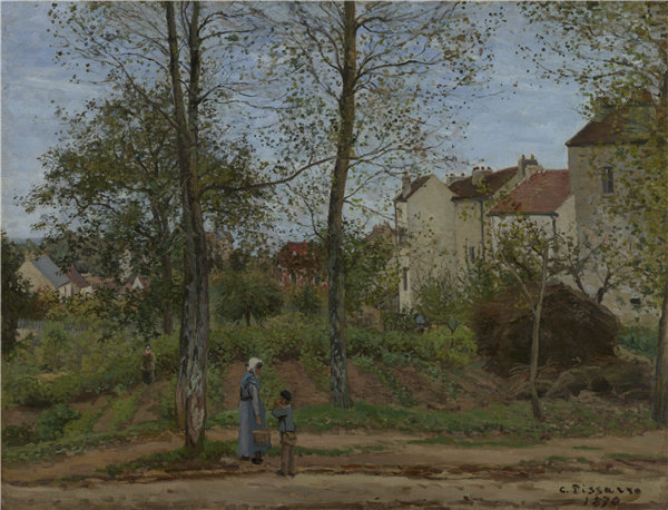卡米尔·毕沙罗（Camille Pissarro）-卢韦谢恩（秋天）的风景，法，1870年油画