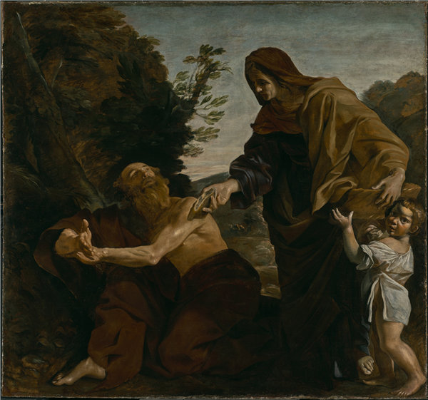 乔凡尼·兰弗兰科（Giovanni Lanfranco）-以利亚从扎勒法斯的寡妇那里领受面包油画