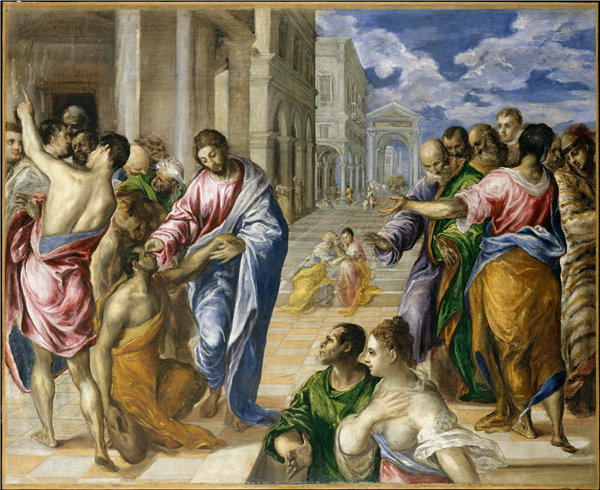 艾尔·葛雷柯（El Greco）-《基督治愈盲人》油画