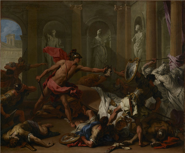 塞巴斯蒂亚诺·里奇（Sebastiano Ricci）-英仙座面对水牛与美杜莎的头油画