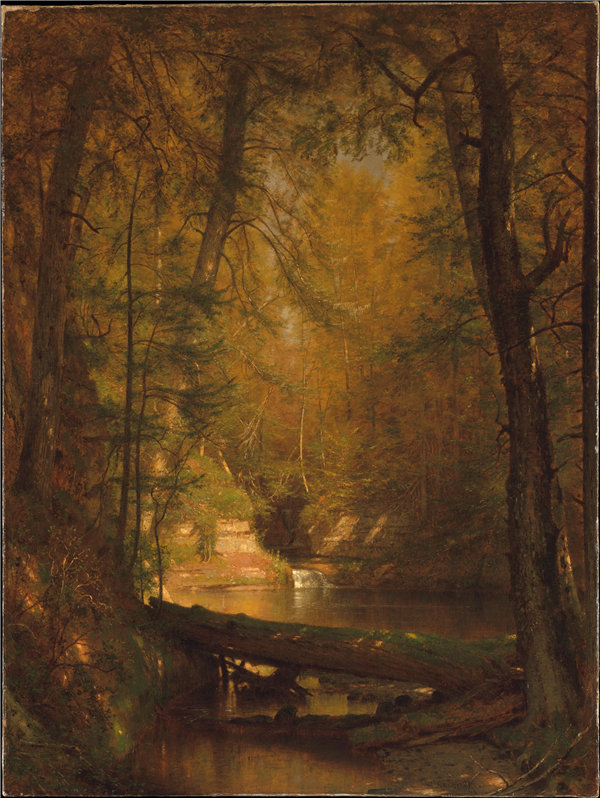 沃辛顿·惠特里奇（Worthington Whittredge）-鳟鱼池 1870年油画