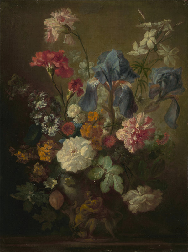扬·范·休森（Jan van Huysum）-花瓶静物油画