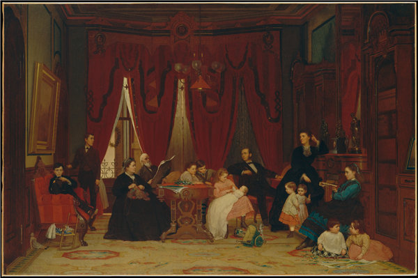 伊士曼·约翰逊（Eastman Johnson）-舱口盖家庭 1870–71年油画