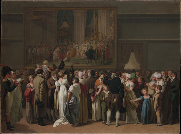 路易·莱奥波德·博伊（Louis Léopold Boilly）-在卢浮宫观看大卫的“加冕典礼” 1810年油画