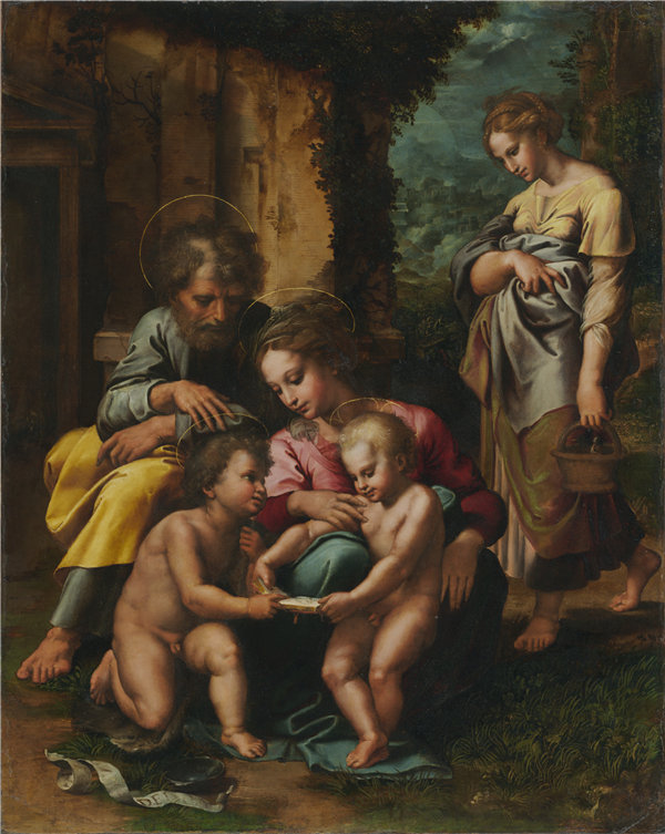 朱利奥·罗马诺（Giulio Romano）-神圣家族油画